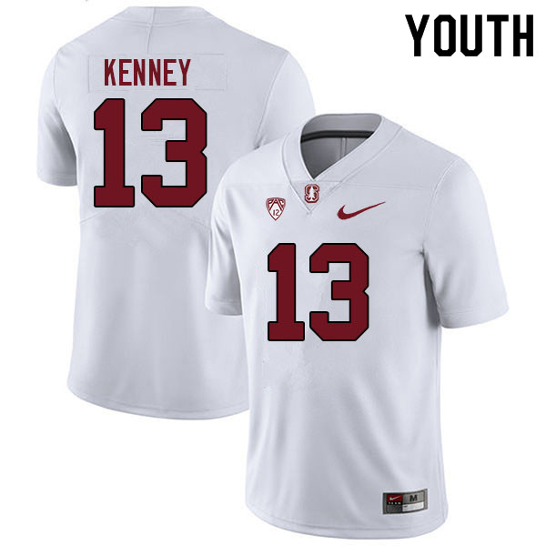 Youth #13 Emmet Kenney Stanford Cardinal College Football Jerseys Sale-White